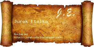 Jurek Etelka névjegykártya